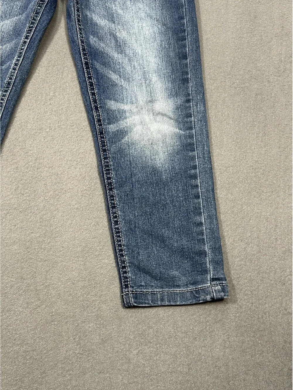 Lee Girls Skinny Fit 22x18 Straight Leg Jeans Size 6 Blue Stretch Denim